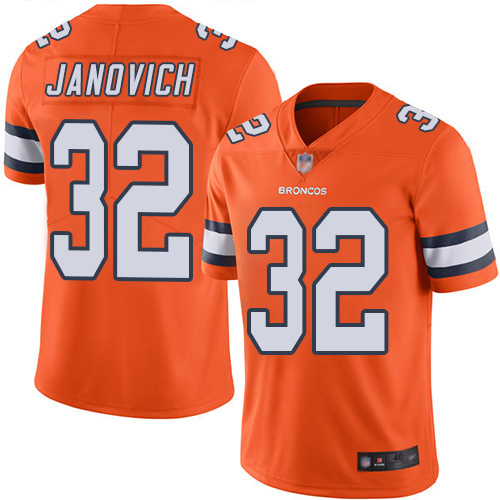 Men Denver Broncos #32 Andy Janovich Limited Orange Rush Vapor Untouchable Football NFL Jersey